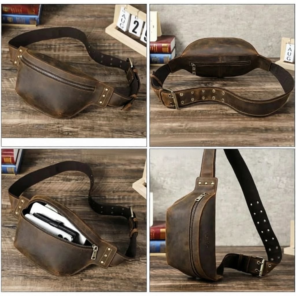 sac marron vintage à porter en bandoulière