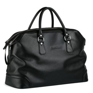 Sac voyage cuir noir grainé