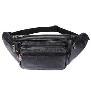 Sacoche banane de voyage pour homme vintage en cuir
