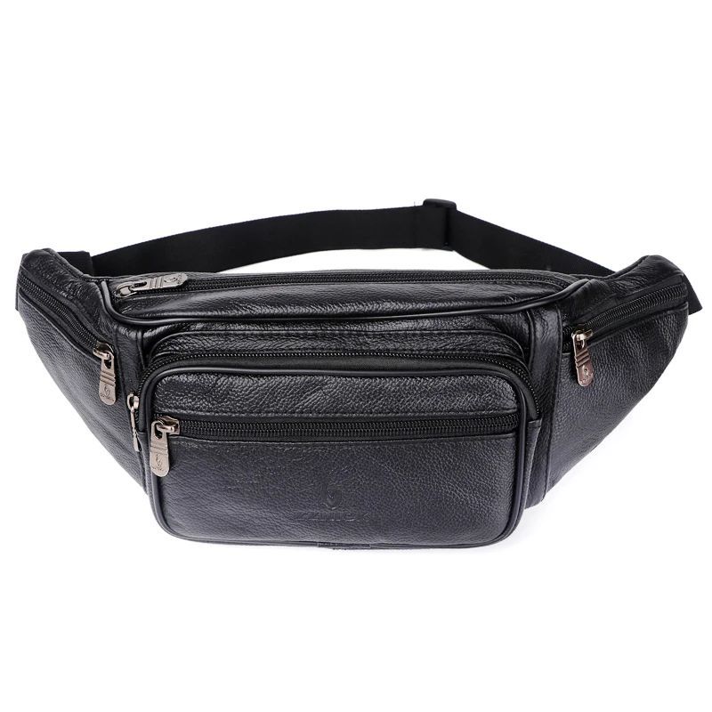 Sacoche banane de voyage pour homme vintage en cuir