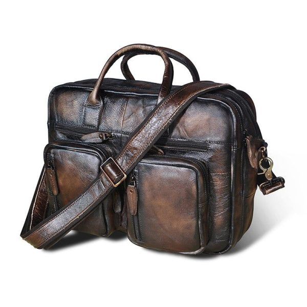 sacoche de voyage élégante en cuir pour homme