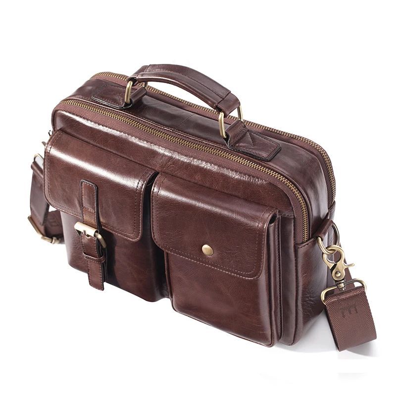 Sacoche de voyage en cuir véritable pour homme