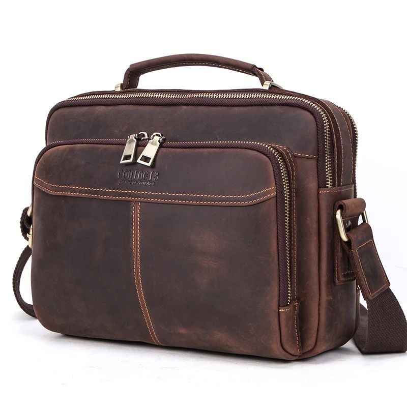 sacoche vintage en cuir avec bandoulière