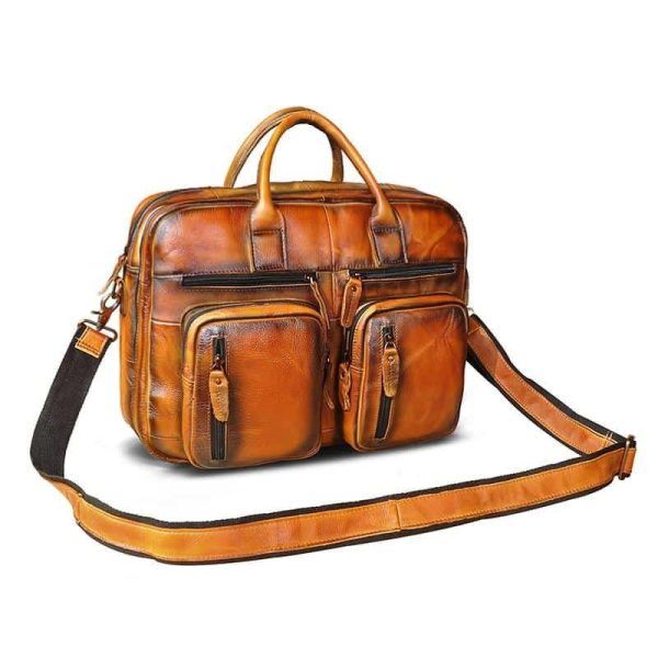 sacoche vintage en cuir pour homme