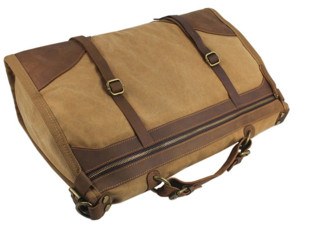 Sacs de voyage en toile et cuir pour hommes de style militaire rétro vintage