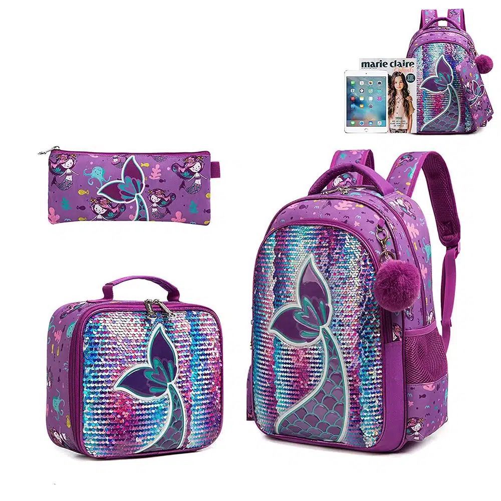 trousse assortie au cartable à paillettes