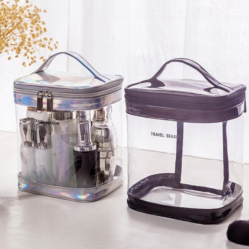 trousse de beauté transparente et pratique