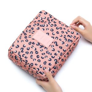 trousse de maquillage de voyage léopard