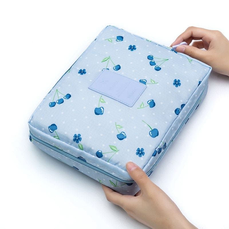 trousse de maquillage portable cerises