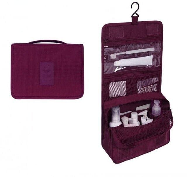 trousse de toilette à suspendre de voyage bordeaux