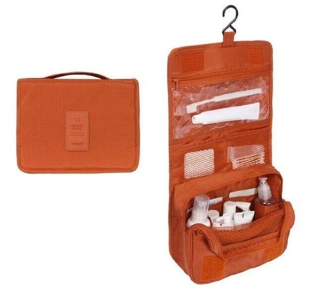 trousse de toilette à suspendre de voyage orange