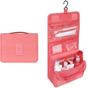 trousse de toilette à suspendre de voyage rose