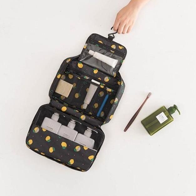 trousse de toilette citrons pratique