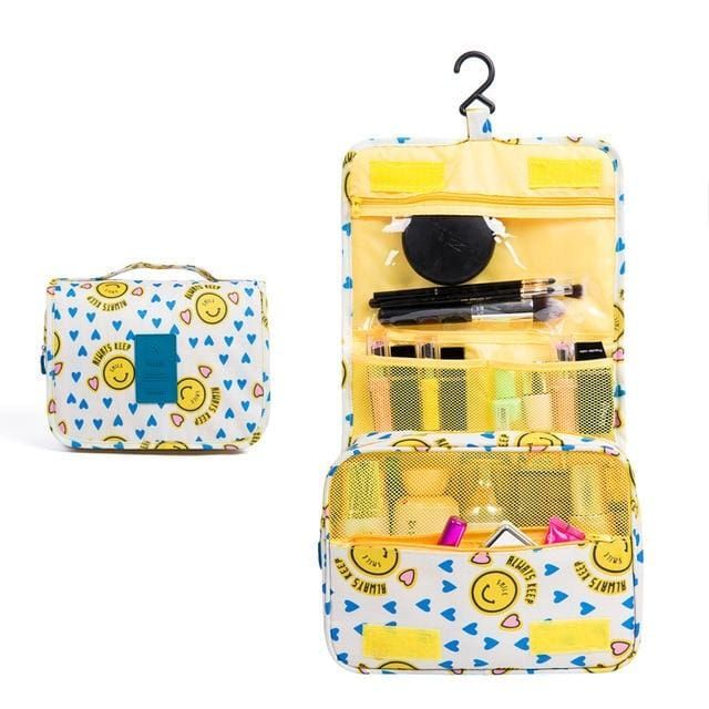 trousse de toilette de voyage smiley jaune