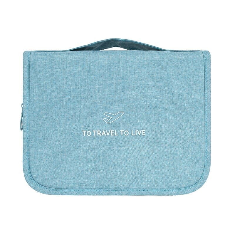 trousse de toilette de voyage suspendue - bleu ciel