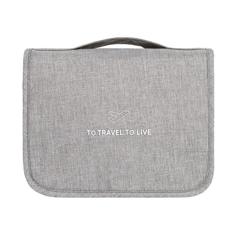 trousse de toilette de voyage suspendue - pratique et élégante - gris