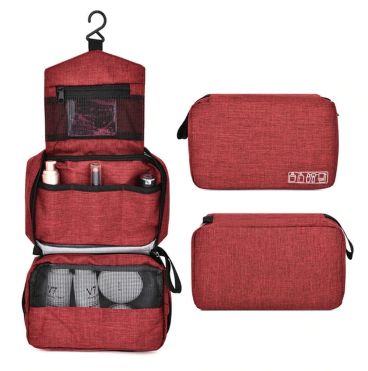 trousse de toilette de voyage travelbasics rouge