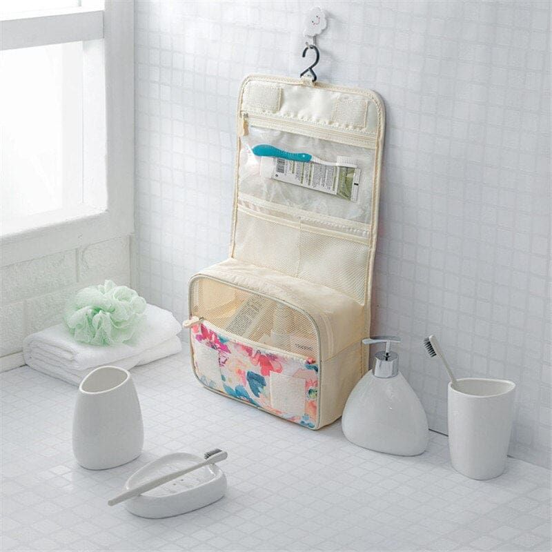 trousse de toilette fleurs colorées