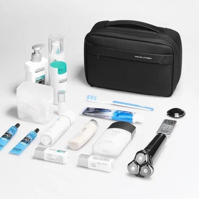 trousse de toilettes pour homme en déplacement