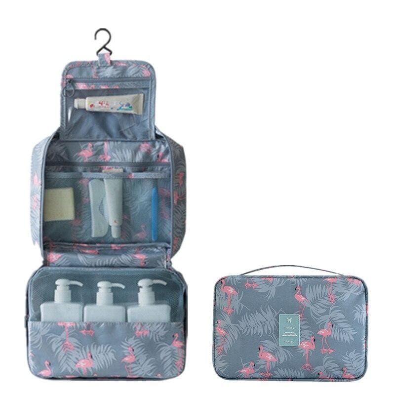 trousse de toilette portable flamant rose