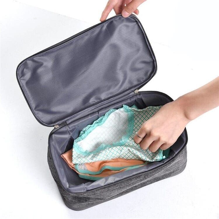 trousse de voyage compact pour sous-vêtements gris