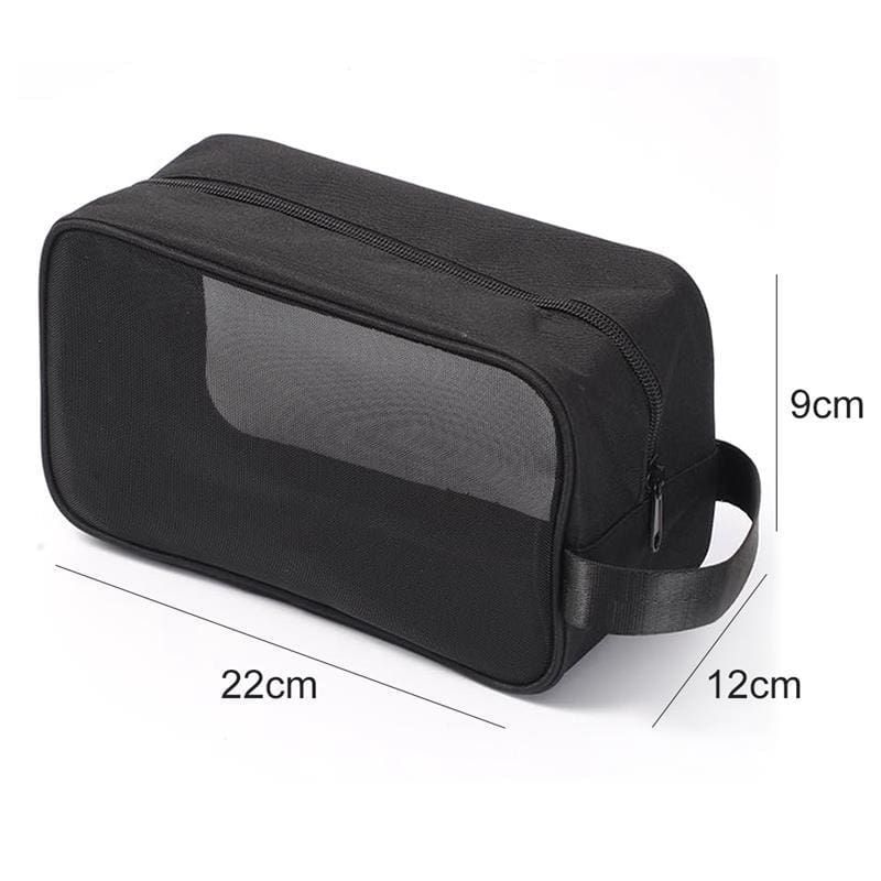 trousse de voyage en maille noire