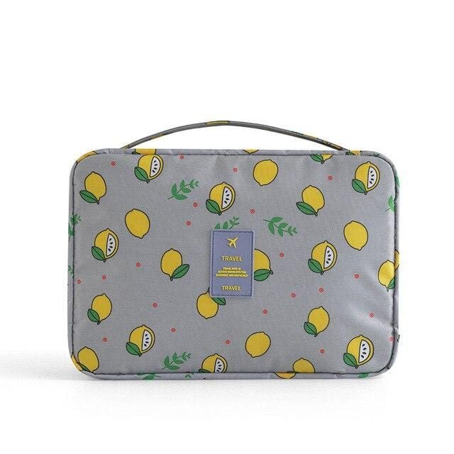 trousse de voyage motif citrons
